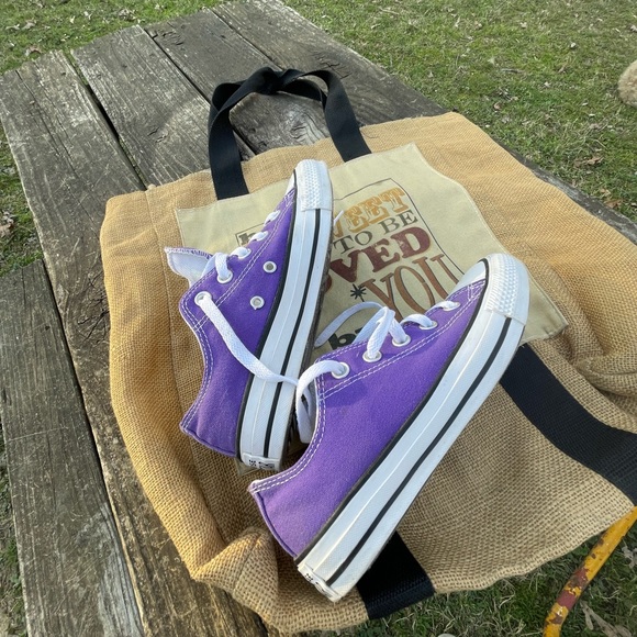Converse Chuck Taylor All Star Low Top Purple M-4 W-6 Pre-Owned Unisex Sneaker - Picture 7 of 8